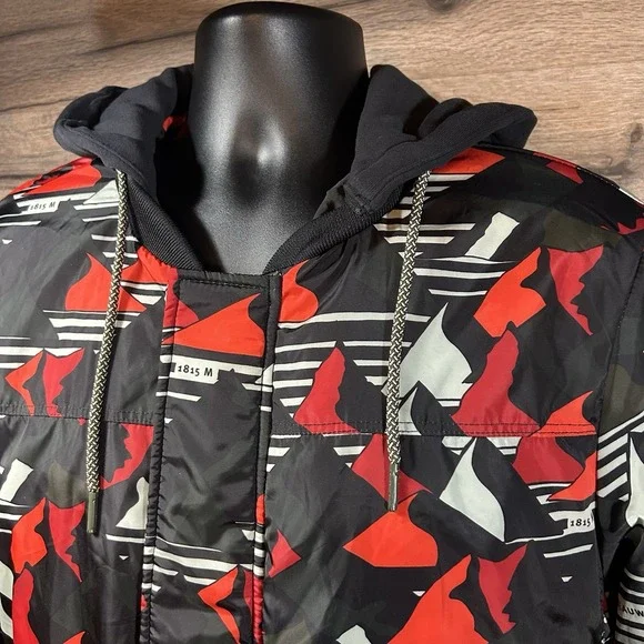 Scotch & Soda Amsterdams Blauw Hooded Geometric Bomber Jacket XL - Picture 3 of 11